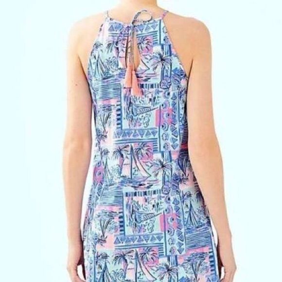 NWOT Lilly Pulitzer Margot Swing Dress Whisper Blue Yeah Bouy Pima Sz XXS - Picture 4 of 9